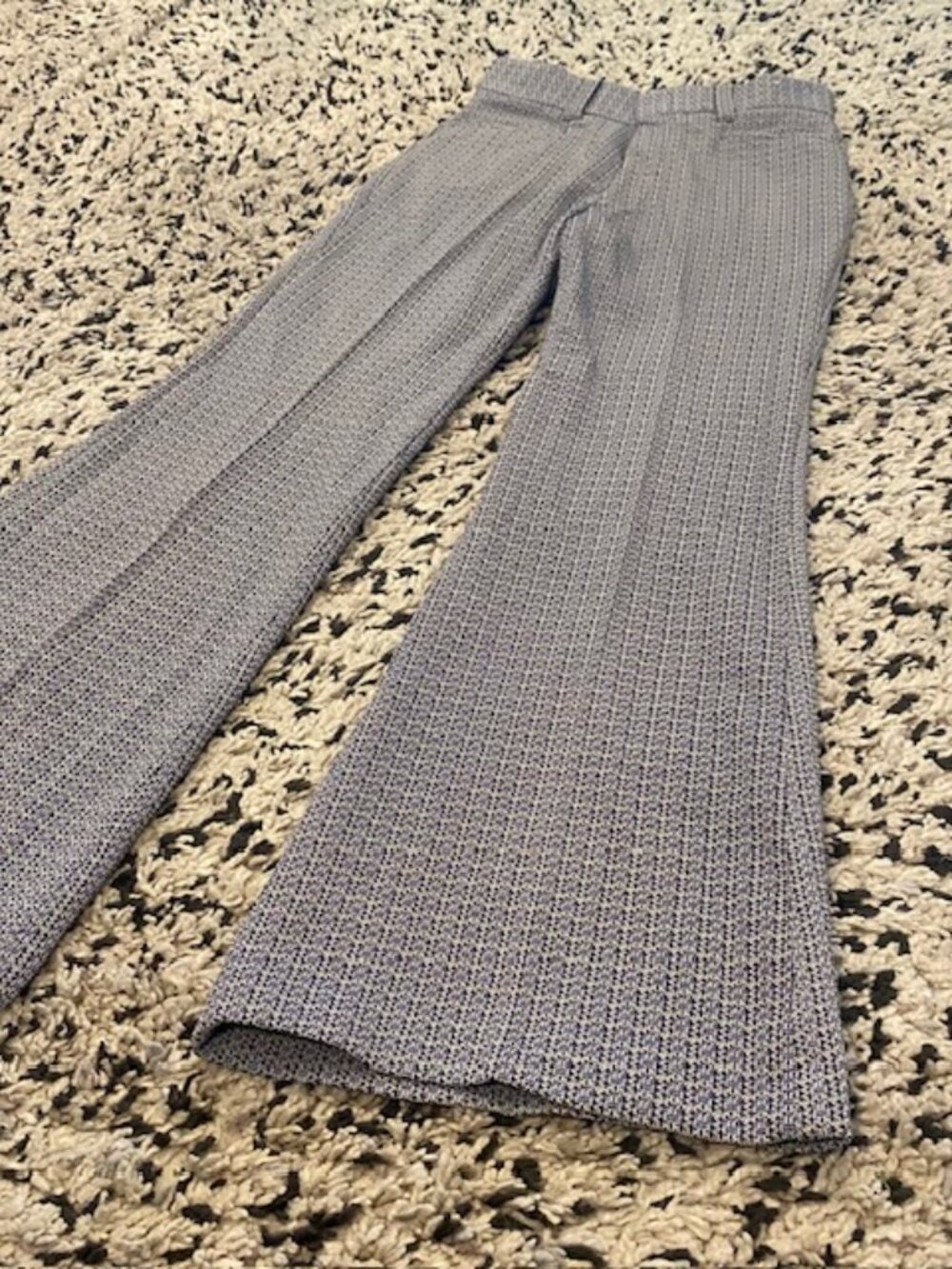 Vintage 1970's Pants New with Tags, Dead Stock Small Flare Check 'Double Knit'